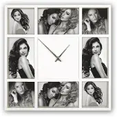 Zep Savona Wandklok Voor 4x 10x10cm + 4x 10x15cm Wit Fotokader
