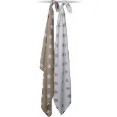 Lulujo swaddle 100x100 - Beige Dots (2-pack)