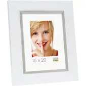 Deknudt Fotolijst in wit met zilverbies 15x15 S41NK1