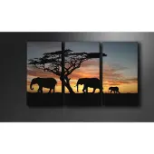 Karo-art Schilderij Olifanten (160x90cm)