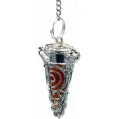 Yogi & Yogini Pendel Choku Rei met 7 chakra halfedelstenen - 3.5x1.7 cm - M