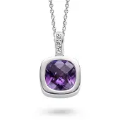 Orphelia Hanger + Ketting Carree Amethyst Zirconium ZH-4645