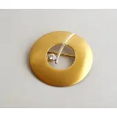 Christian Gouden broche met zirkonia
