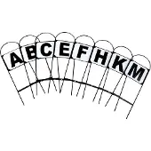 Horka dressuurletters Abcefhkm 69 cm staal zwart 8-delig