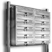 Brulo Brievenbus - 10 Woonadressen - RVS - 2x5