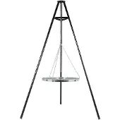 RedFire Driepoot Grill 172 cm met Hoogteverstelbaar Grillrooster Ø65 cm, Open Vuur Barbecue, Zwart Stalen Statief voor Outdoor Grillen