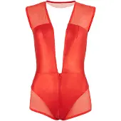 Erotic Treasure Rode Wetlook Body met netstof