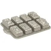 Nordic Ware bakvorm 'Holiday Mini Loaves' 8 stuks 34 cm aluminium grijs