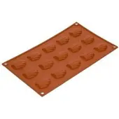 Silikomart bakvorm 15 madeleines 4,4 cm silicone bruin