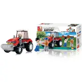 Sluban Tractor bouwspeelgoed kinderen vanaf 6 jaar – Constructiespeelgoed modelbouw – bouwdoos met 103 bouwstenen – M38-B0556