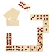 Goki Domino - Lieveheersbeestjes - 28 Blokjes - Hout - 3 Jaar