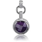 Zinzi zih624p - Zilveren hanger - Zirconia's - Paars