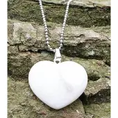Heaven Eleven - dames ketting - edelstaal ballchain met hart van rose agaath