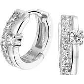 The Jewelry Collection Klapoorringen Zirkonia - Zilver Gerhodineerd