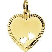 Trendjuwelier huiscollectie 4006168 Gouden graveerplaat hartvormig