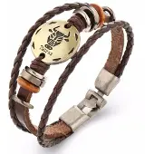 Montebello Montebello, bruine lederen dierenriemteken armband, Stier
