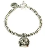 Heaven Eleven - dames armband - rvs kralen met sterling zilver buddha
