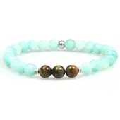Heaven Eleven heren armband Amazoniet Tigereye