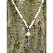 Heaven Eleven - dames ketting - cremekleurige met hamsa handje