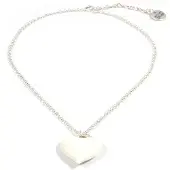 Heaven Eleven dames Ketting zilver plating met wit hart van hertegewei