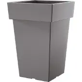 Prosperplast Bloempot Hoog Vierkant Lofly Square 24x24x36cm STEENGRIJS Prosperplast / 2 STUKS ! /