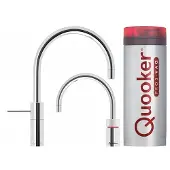 Quooker nordic round twintaps met pro3 vaq-e boiler chroom