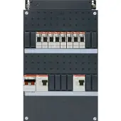ABB hafonorm had installatiekast, 1 fase, 8 groepen achter 2 aardlekschakelaars(30ma), met 2 polen hoofdschakelaar, (hxbxd) 330x220x90mm