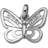 Trendjuwelier huiscollectie Bedel Vlinder Zirkonia Zilver