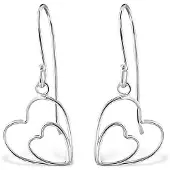 Montebello Oorbellen Adda - Dames - 925 Zilver - Hart - 12 mm - 25 mm