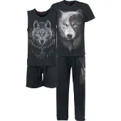 Spiral Pyjama - Wolf Chi - S tot 4XL - voor Mannen - zwart | Maat M
