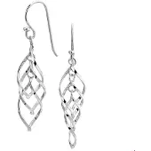 Trendjuwelier huiscollectie Oorhangers Zilver Gerhodineerd Glanzend 45 mm x 9 mm