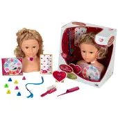 Klein Toys Princess Coralie - Kaphoofd '' Sophia'' met make-up - incl. make-up doos, haartools en versieringen - make-up dermatologisch getest