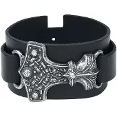 Alchemy Gothic - Gothic Lederen armband - Thor's Hammer - voor Mannen - standaard - Maat Standard