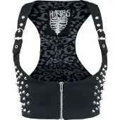 Heartless - Gothic Bodywarmer - Devina - S tot XL - voor Vrouwen - zwart - Maat XL
