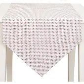Clayre & Eef tafelloper 50x160 - wit, rood - katoen, 100% katoen