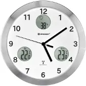 Bresser Mytime Radiografisch Gestuurde Wandklok Met Temperatuur-en Vochtigheidsmeting