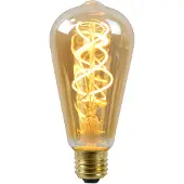 Lucide Ledfilamentlamp Edison St64 - Amber - D6,4cm - Dimbaar - Warm Wit - E27 - 4,9w