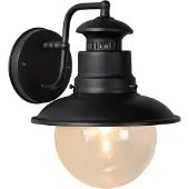 Lucide FIGO - Wandlamp Binnen/Buiten - Ø 21,5 cm - 1xE27 - IP44 - Zwart