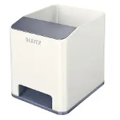 Leitz WOW Sound Pennenbakje Duokleur Wit, Grijs 9 x 10 x 10,1 cm