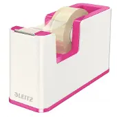 Leitz WOW Plakbandhouder - Inclusief 1 Rol Plakband - Roze/Wit