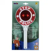 Klein Toys politiestopbord - 16x3,5x29 cm - incl. lichteffecten - ideale accessoire voor politiekostuums en rollenspellen - rood wit