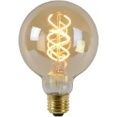 Lucide LED filament lamp - Ø 9,5 x 13,8 cm - E27 - 4,9W dimbaar - 2200K - amber