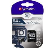 Verbatim microSDXC Pro 64GB Class 10 UHS-I incl Adapter