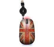 Advance Mini Wheel Touch Mouse with Retractable Cable UK Flag
