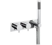 Crosswater Kai Lever inbouw douchekraan thermostatisch 3 control liggend chroom KL1701RC