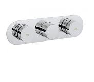 Crosswater Dial douchekraan horizontaal met omstel en 2 knoppen inclusief inbouwdeel chroom DIAL-CENT-4