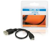 Valueline VLCB60570B02 Usb 2.0 Adapterkabel Usb Micro B Mannelijk - A Vrouwelijk 0,20 M Zwart