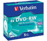 Verbatim DVD-RW discs in Jewel Case - 4-speed - 4,7 GB / 5 stuks