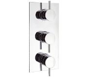Crosswater Kai Lever inbouwdouchekraan thermostatisch 3 control staand chroomm KL2000RC