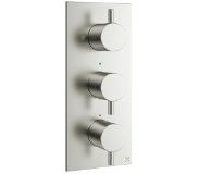 Crosswater MPRO inbouw thermostatisch douchekraan verticaal 2 stopkranen geborsteld RVS sw385417/sw385439